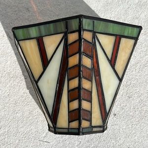 Mission stained glass Indoor Wall Sconce 8" Wide  candle wall sconce.
